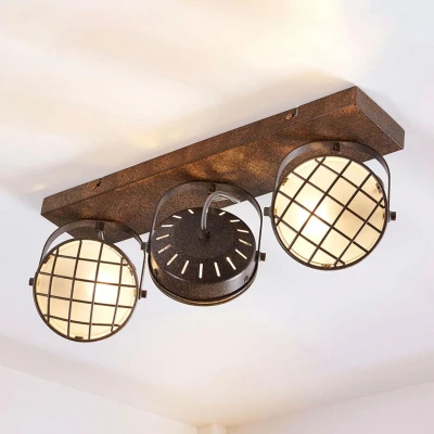Afbeelding van Lindby buitenspot 3lichts Metaal, glas H: 18 cm G9 roest, wit