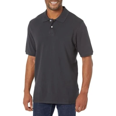 Image de Amazon Essentials Polo en coton piqué à coupe classique (grandes tailles disponibles) Men&#039;s, Noir, M