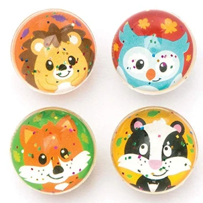 Afbeelding van Baker Ross Bosvrienden glitter springballen (8 stuks), om in de verrassingszakjes van kinderen te stoppen