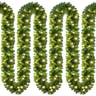 Afbeelding van Casaria Kerstguirlande 5m 100 LED&#039;s Dennennaalden Groen Warm wit