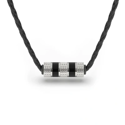 Afbeelding van SERASAR Lederen Halsband Man [Solid] Zilver 60cm Premium Sieraden