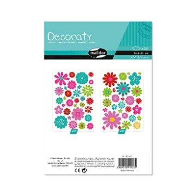 Afbeelding van Maildor AE158C Decoraty stickers, 20 vellen, 14,8 x 21 cm, bloemen (600 stickers)