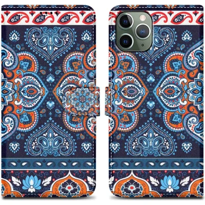 Afbeelding van Cadorabo Hoesje geschikt voor Apple iPhone 11 PRO Design Blauwe Mandala No. 1 Beschermhoes Case Cover met magnetische sluiting, standaardfunctie en kaartvakje