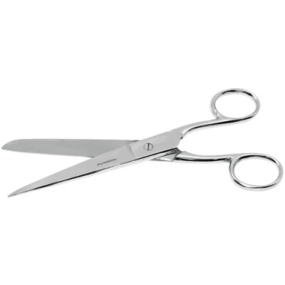 Afbeelding van Nirosta Praktika schaar lemmet van roestvrij staal 18/10 / AISI 304, handvat grijze coating, zichtbare hangende verpakking