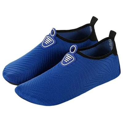 Afbeelding van AUXDIQ Zwemschoenen, waterschoenen, surfschoenen, strandschoenen, blotevoetenschoenen, sneldrogend, dames, heren en kinderen, Blauw