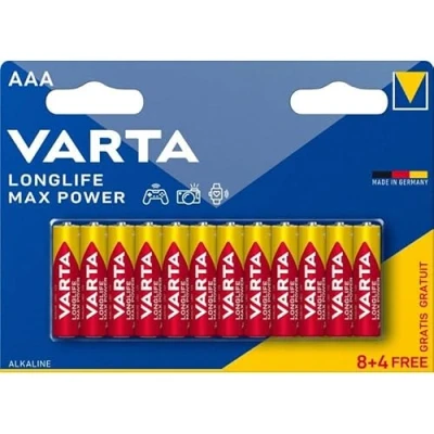 Afbeelding van VARTA Merk Alkalines Model LONGLIFE MAX Power AAA X8+4 gratis