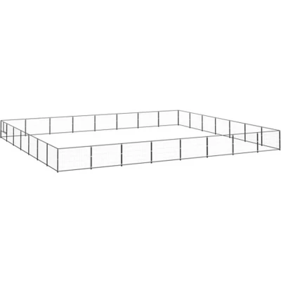 Afbeelding van vidaXL Hondenkennel 56 m² staal zwart