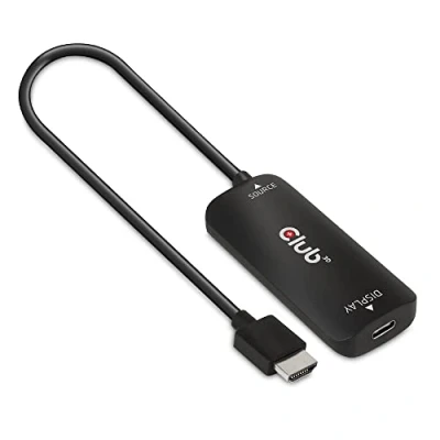 Image de Club 3D Adaptateur vidéo HDMI Micro USB de type B (alimentation uniquement) pour 24 pin C femelle 26 cm actif support 8K30Hz (7680 x 4320) 4K120Hz (3840 2160)