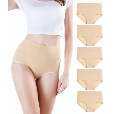 Afbeelding van wirarpa Damesslips, katoen, hoge taille, 5 stuks