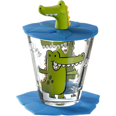 Afbeelding van Leonardo Kinderglas Set Bambini Krokodil 215 ml 3 Delig