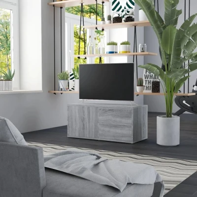Afbeelding van Tv meubel 80x34x36 cm bewerkt hout grijs sonoma eikenkleurig