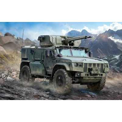 Afbeelding van 1:35 Zvezda 3648 Typhoon VDV 4x4 K 4386 Armored car Plastic Modelbouwpakket