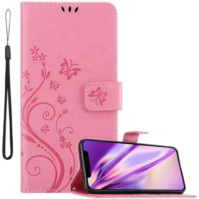 Afbeelding van Cadorabo Hoesje geschikt voor Apple iPhone 11 in BLOEMEN ROZE Beschermhoes bloemmotief met magnetische sluiting, standfunctie en kaartsleuven Book Case Cover Etui