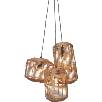 Afbeelding van GOOD&amp;MOJO Hanglamp Tanami Rotan 3L Bruin