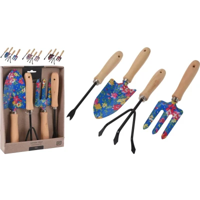 Afbeelding van Tuingereedschap set 4 delen Zwart