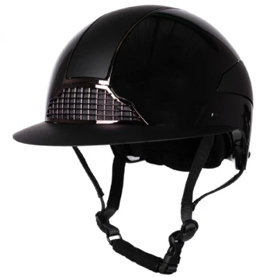 Afbeelding van QHP Veiligheidscap Miami Polo Visor Brede Klep Zwart 57 59