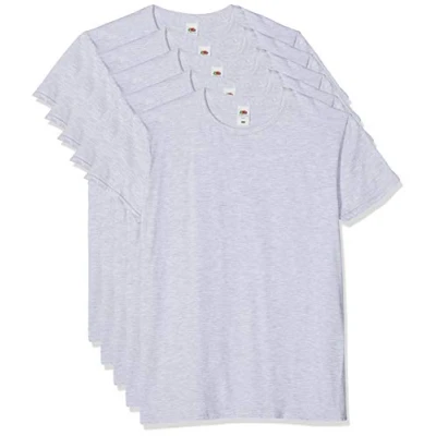 Afbeelding van Fruit of the Loom Iconic Tee, lichtgewicht Ringspun 5 stuks heren T shirt (5 stuks), Grijs (Heather Grey 94)