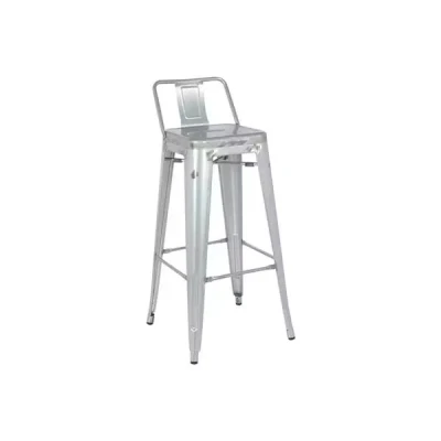 Afbeelding van Bolero Bistro Hoge Kruk van Staal met Rugleuning (4 Stuks) DL877