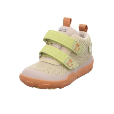Afbeelding van Affenzahn Chaussure mi Saison Textile Happy imperméables, Respirantes, Vegan avec Doublure Chaude, Scratch et Semelle antidérapante, Chat Beige, 24 EU