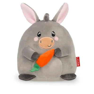 Afbeelding van Legami Super Soft Plush!, Donkey thema, mini formaat, met aanpasbare identiteitskaart, alleen staand, 14 x 15 12 cm