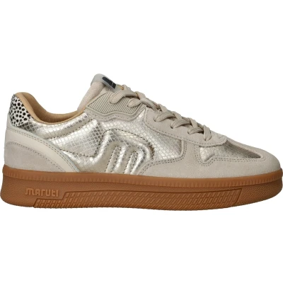 Afbeelding van Maruti Yale Suede taupe gold sneakers