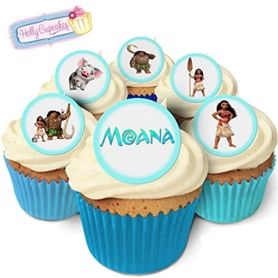 Afbeelding van Holly Cupcakes 24 Fabulous Edible Wafer Cake Toppers: Moana