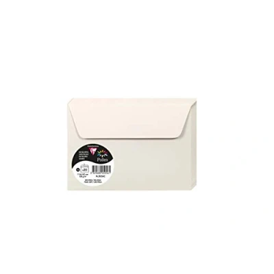 Afbeelding van Clairefontaine 5056C, verpakking met 20 zelfklevende enveloppen, formaat C6, 11,4 x 16,2 cm, 120 g/m², kleur: parelgrijs, uitnodiging voor evenementen en correspondentie, Pollen serie, glad papier van