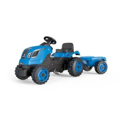 Image de Tracteur à pédales Smoby avec remorque détachable