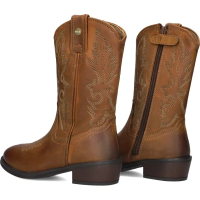 Afbeelding van Develab 44374 Laarzen Leer Meisjes Cognac Maat 33