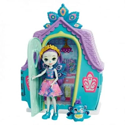 Afbeelding van Enchantimals GYN61 Patter Pauw House Set met Mini pop, Flap Dierenfiguur en 8 accessoires, speelgoed voor kinderen,