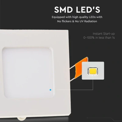 Afbeelding van V TAC VT 307SQ Vierkante LED Minipanelen Premium Serie IP20 Wit 3W 210 Lumen 6400K
