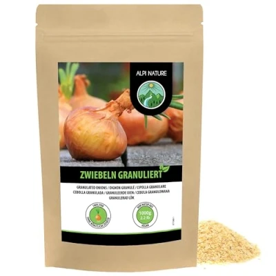 Afbeelding van Gegranuleerde uien (1 kg), uienpellets, gemalen uien, 100% natuurlijk van zacht gedroogde zonder additieven, veganistisch
