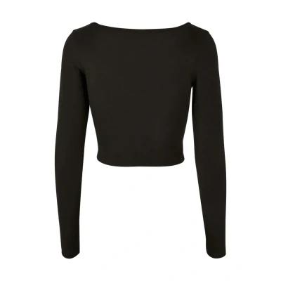 Afbeelding van Urban Classics Cropped Longsleeve Longsleeve, Dames, Maat: 3XL, Black