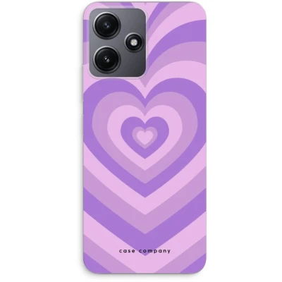 Afbeelding van Case Company® hoesje geschikt voor Xiaomi Redmi 12 Hart Paars Soft Cover Telefoonhoesje Bescherming aan alle Kanten en Schermrand