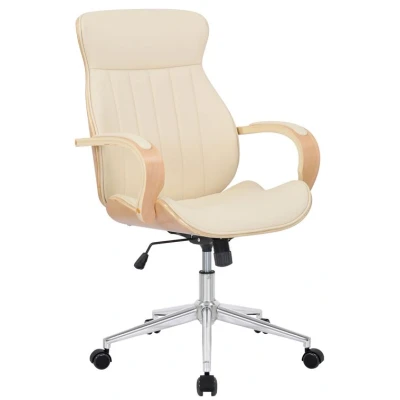 Image de CLP Fauteuil de bureau Melilla en similicuir Nature / Crème