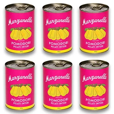 Afbeelding van Delict tomaten uit Campanië, Zuid Italië, authentieke Italiaanse tomatensmaak, gele marzanella, 6 x 400 g