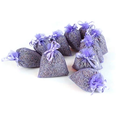 Afbeelding van Quertee 10 x biologische lavendelzakjes voor kast, geurzakjes met natuurlijke lavendel, mottenbescherming en verfrissende kamergeur, 100 g