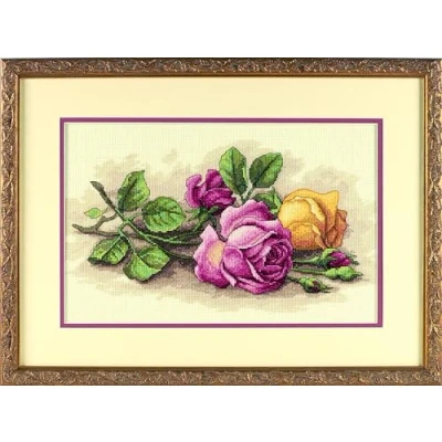 Afbeelding van Dimensions Rose Cuttings Borduurpakket 36 x 23 cm DIY pakket volwassenen