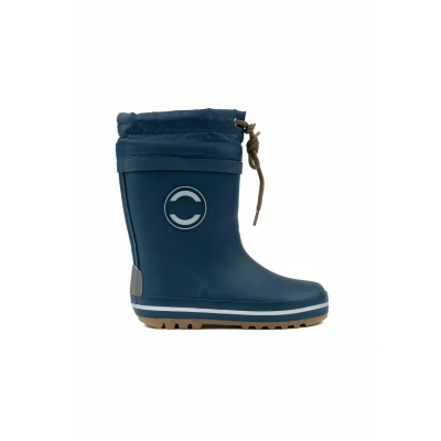 Afbeelding van Mikk line Thermische rubberlaarzen voor kinderen Winterlaarzen met veters Gevoerde Rubberen laarzen reflecterende details regenlaarzen kinderen, Blauw (Orion)