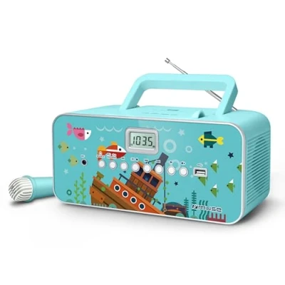 Afbeelding van Muse M 29KB Draagbare radio/CD /MP3 speler met microfoon, blauw