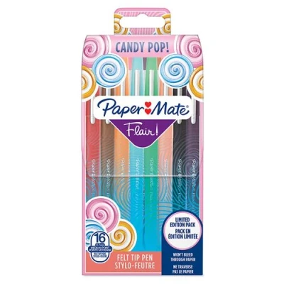 Image de Pochette de 16 stylos feutres Paper Mate Flair Candy Pop