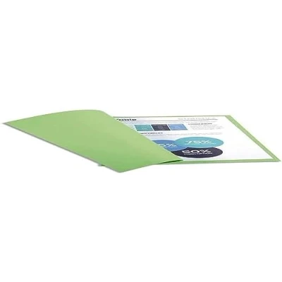 Afbeelding van Exacompta Ref. 410004E, pak van 100 stevige Forever® mappen 220 g/m2, 100% gerecycled en Blue Angel gecertificeerd, afmetingen 24 x 32 cm voor A4 formaat, weidegroene kleur
