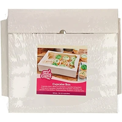 Afbeelding van FunCakes Cupcake Doos voor 12 Cupcakes of Muffins Wit 3 Stuks Taartdozen