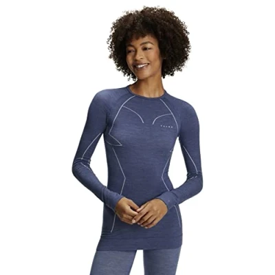 Afbeelding van FALKE Wool Tech functioneel shirt lange mouwen wol zwart blauw vele kleuren ademend sportondergoed zeer warm sneldrogend voor koude tot temperaturen 1 stuk