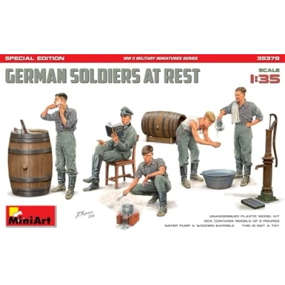 Afbeelding van 1:35 MiniArt 35378 German Soldiers at Rest Special Edition Plastic Modelbouwpakket