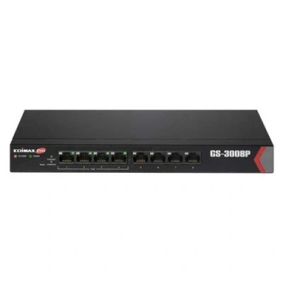 Image de Edimax Pro GS 3008P Commutateur intelligent 8 x 10/100/1000 (4 PoE+) de bureau PoE+ (72 W)