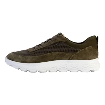 Afbeelding van Geox Spherica Sportliche Sneakers laag, Heren, Maat: 43, Military Leer en textiel