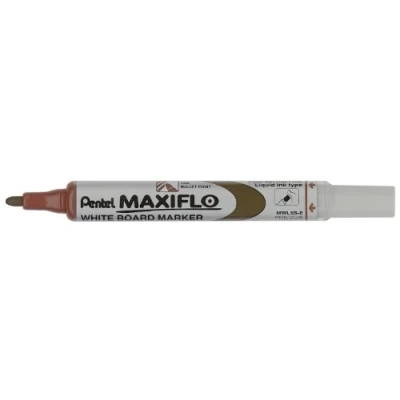 Afbeelding van Pentel Maxiflo Green Label Whiteboard marker, conische punt, bruin