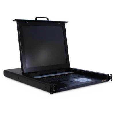 Afbeelding van Inter Tech KVM 1708 rack console 43,2 cm (17&#039;&#039;) 1280 x 1024 Pixels Staal Zwart