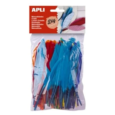 Afbeelding van Apli ganzenveren geassorteerde kleuren 100 stuks